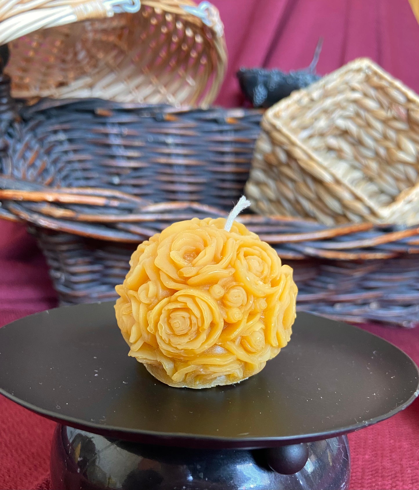 100% Pure Beeswax Rose Ball