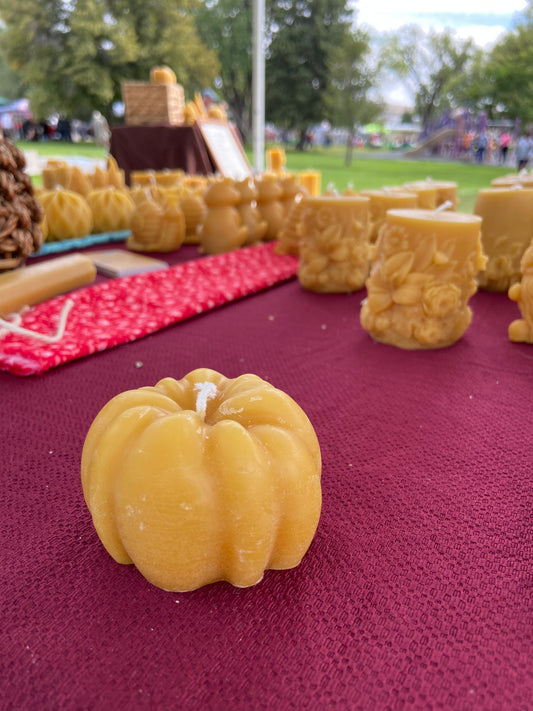 100% Beeswax Pumpkin Candle (14 hr burn time)