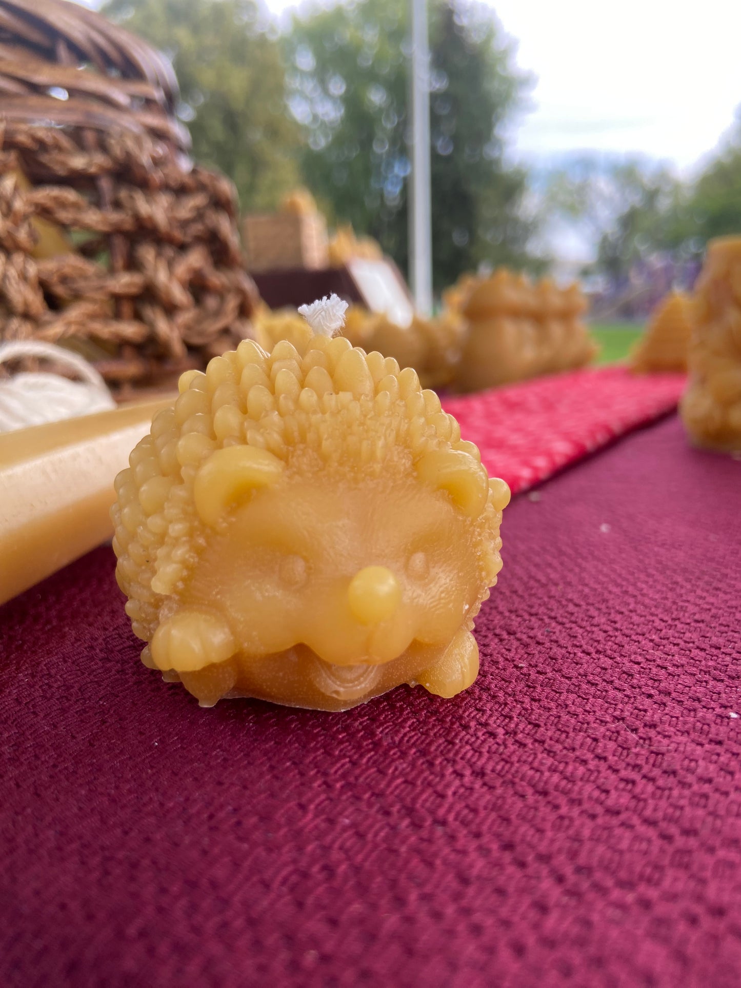 100% Beeswax Candle - Small Hedgehog (14 hr burn time)