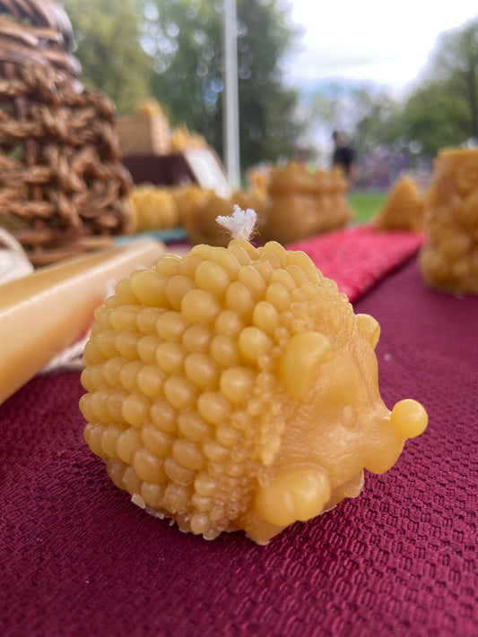 100% Beeswax Candle - Small Hedgehog (14 hr burn time)