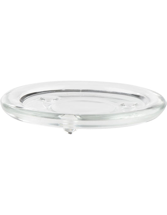 Glass plate candle holder- 4 inches wide