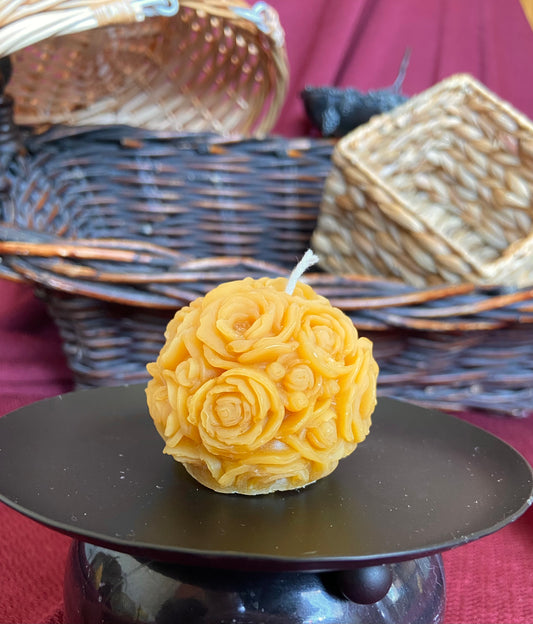 100% Pure Beeswax Rose Ball