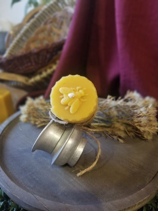 100% Beeswax Rolled Honeycomb W/ Bee On Top