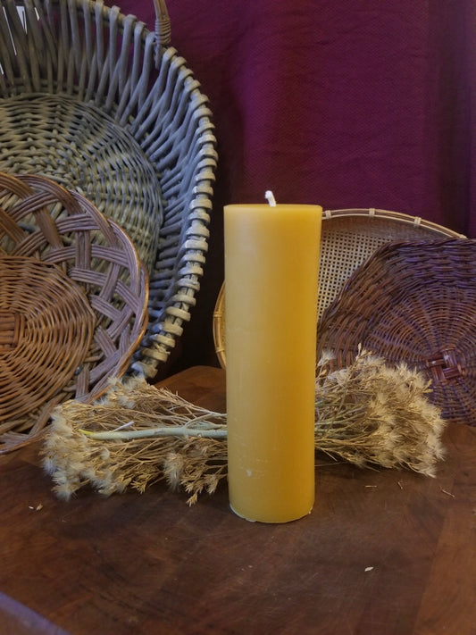 6” x 2” 100% Beeswax Round Pillar Candle