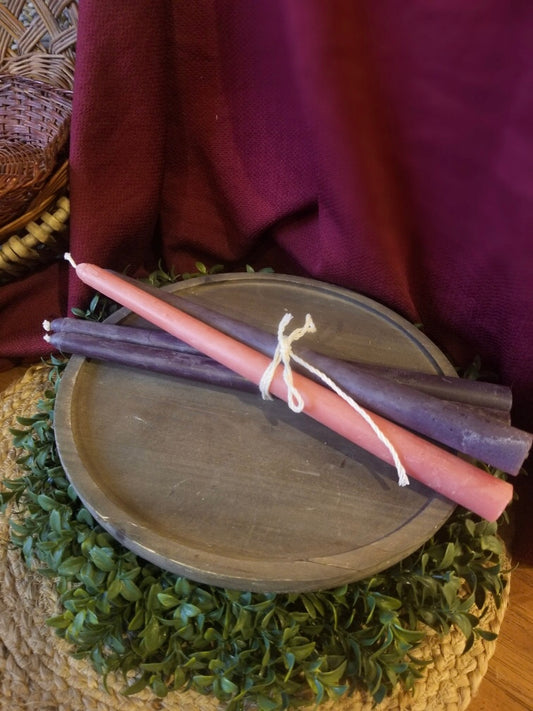 Set of 4 - 100% Beeswax Advent Candles (12 hr burn time per candle)