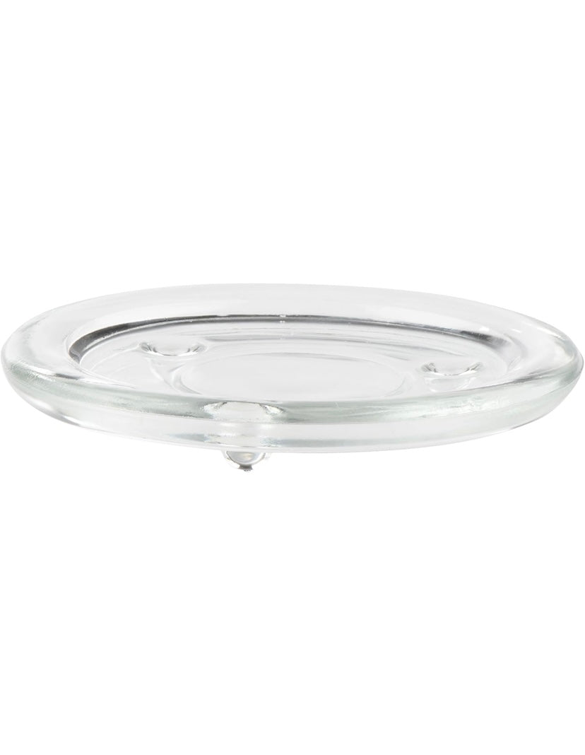 Glass plate candle holder- 4 inches wide