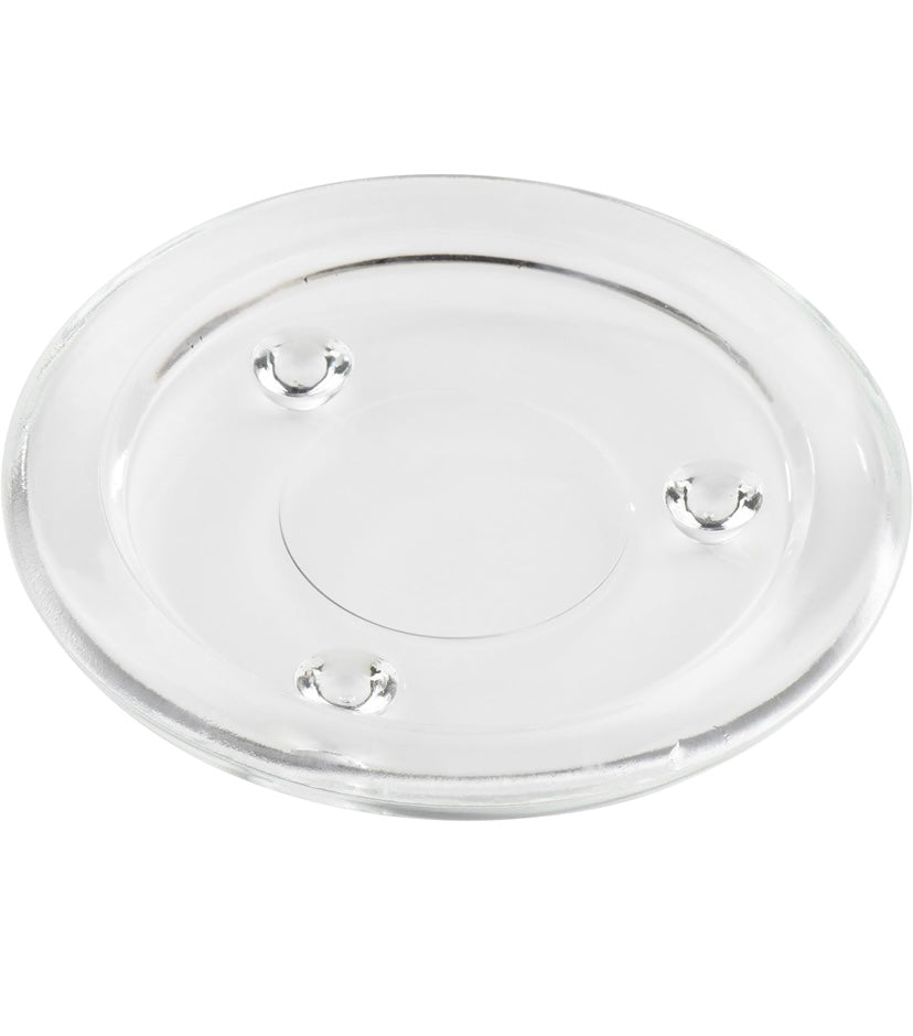 Glass plate candle holder- 4 inches wide